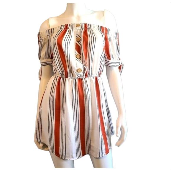 indulge Dresses & Skirts - Indulge Striped Off Shoulder Dress M